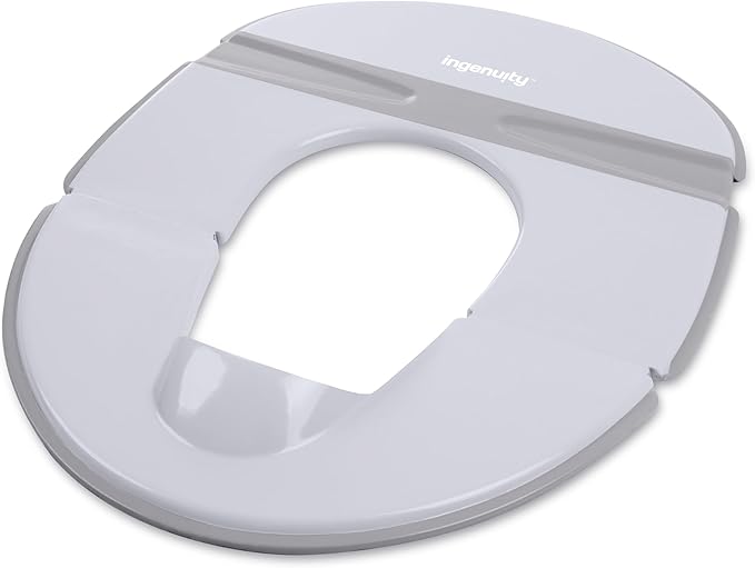 Ingenuity Foldaway Travel Potty Training Seat with Storage Bag, Folding & Portable Toddler Potty Seat, Easy One-Handed Open, Non-Slip Grip