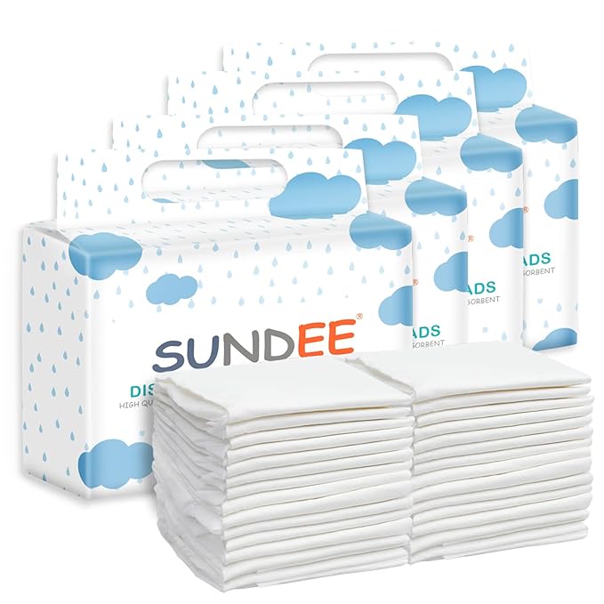 Baby Disposable Changing Pad, 100 Pack Soft Non-Woven Fabric Breathable Waterproof Underpads, Portable Leak-Proof Mattress Protector, Incontinence Bed Pads