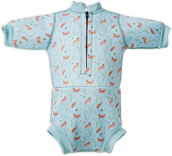 Splash About Happy Nappy Wetsuit, Swimsuit for Babies & Toddlers with Built-in Swim Diaper (Playful Otters, 3-8 Months)