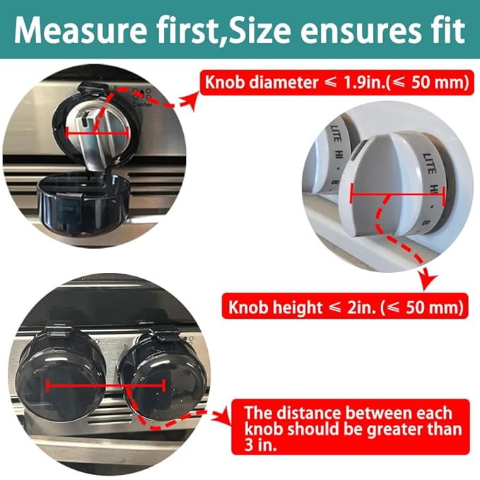 Stove Knob Safety Covers & Gas Stove Knob Locks - Childproof Oven Lock 5 Pack, Heat-Resistant ABS Stove Locks Child Safety Universal Fit Knob Covers