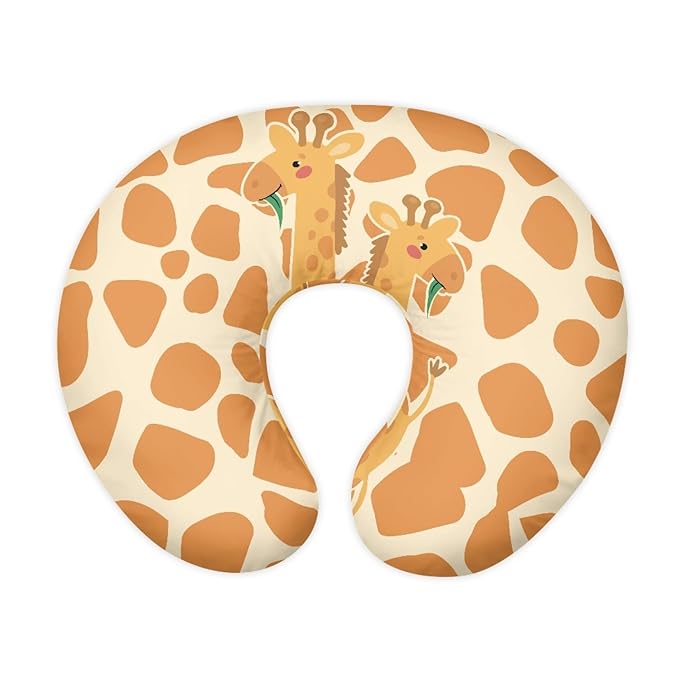 Forchrinse Cartoon Giraffe Nursing Pillow Cover Removable Cover for Breastfeeding Pillows,Ultra Soft Baby Nursing Pillows for Baby Boys Girls