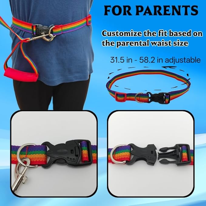Safety Waist Leash for Kids with Autism,hyperactivity Disorder,A Hands-Free Baby Leash Equipped with an Adjustable Leash and Handle, ensuring the Safety and Proximity of Special Needs Children.