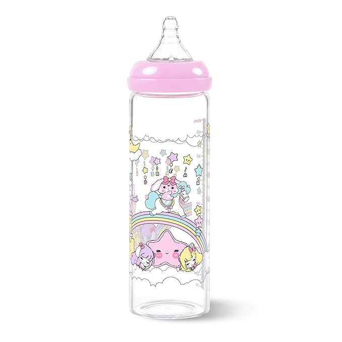 LittleForBig Adult Baby Bottle Ultra Printed Specialty Oversized Glass Feeding Fairy Littles in Dreamland Pattern