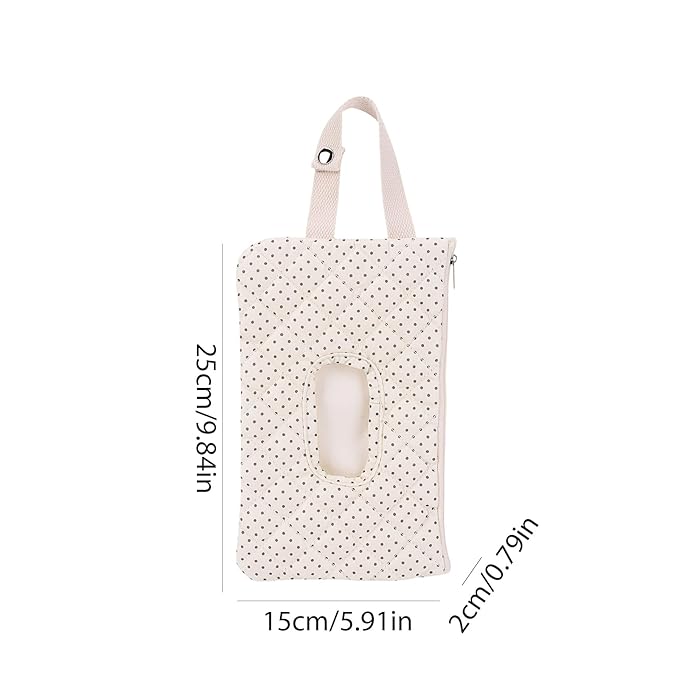 Quilted Baby Wipe Holder, Canvas Floral Quilted Pouch with Hanging Strap, Portable Diaper Wipe Holder for Travel Stroller-Hibiscus