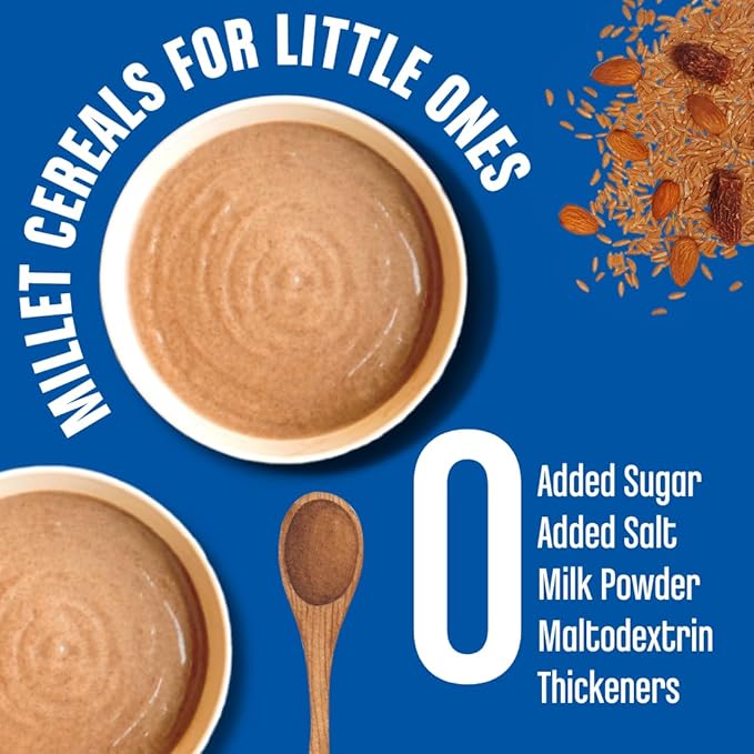 Early Foods - Organic Instant Wheat, Almond & Date Porridge Mix 200g - Indian Baby Foods, Vegan Baby Food, 100% Plant Based