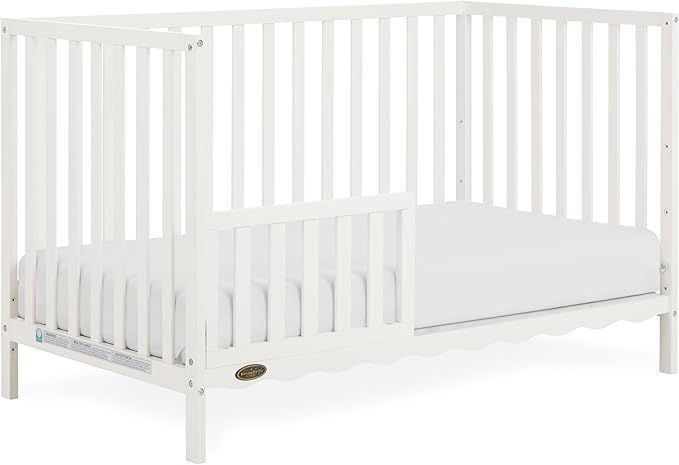 Dream On Me Toddler Guard Rail for Convertible Crib, Solid Wood Bed Rail for Toddler Bed Conversion, Cannoli Cream