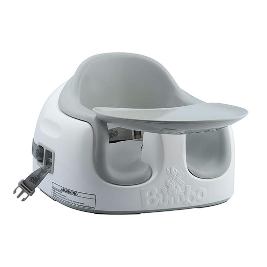 Bumbo 3-in-1 Multi-Seat for 6 to 36 Months, Travel Baby Feeding & Play Floor Seat, All-in-One Portable Booster with Tray & Toddler High Chair, Cool Grey