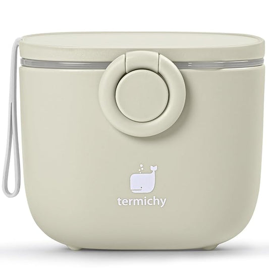 Termichy Baby Formula Dispenser, Portable Milk Powder Dispenser Container with Carry Handle and Scoop for Travel Outdoor Activities with Baby Infant, 8.8OZ, 0.55LB, 250g, 500ml(Full Khaki)