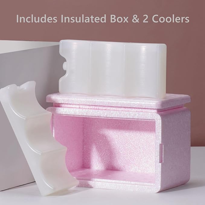 SUNVENO Breast Milk Cooler Bag with Detachable Insulation Box, Double-Layer Pumping Travel Bag for Work & Daycare, Fits Bottles, Ice Packs and Pump Parts,Pink