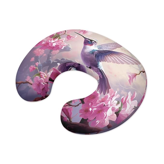 Forchrinse Hummingbird Plum Blossom Nursing Pillow Cover Floral Breastfeeding Pillow Slipcover Soft Stretch Pillow Cover for Breastfeeding