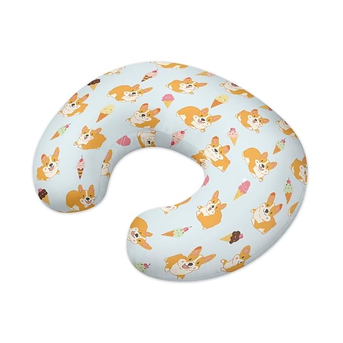 Cute Dogs Breastfeeding Pillow Cover Newborn U-Shaped Breastfeeding Pillowcase Cushion Cover Easy to Use and Dustptoof
