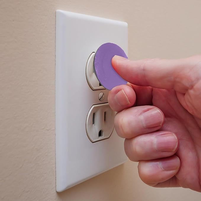 Baby Safety Outlet Plug Electrical Socket Covers, Pure Purple Color