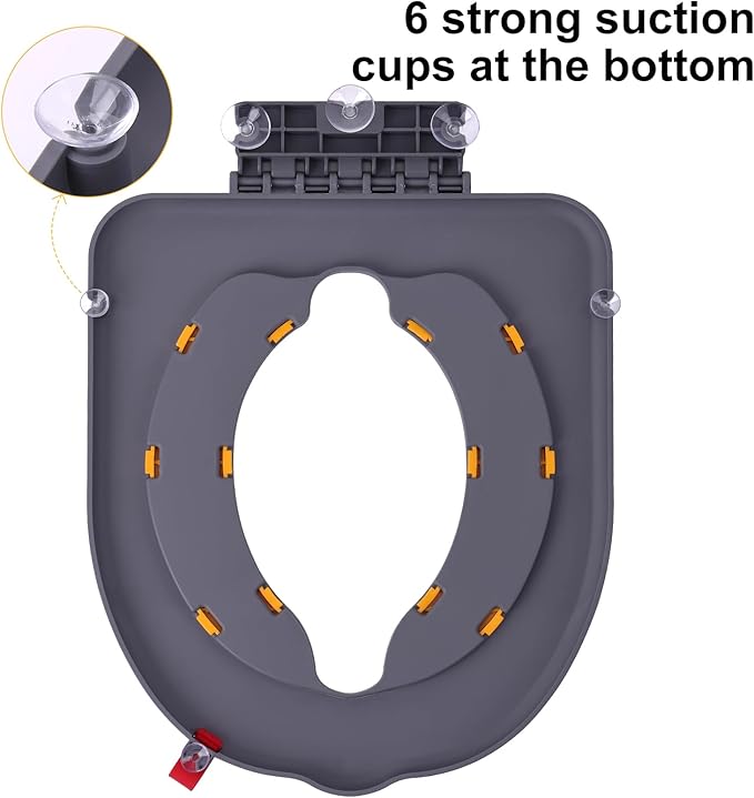 Portable Potty Training Seatï Upgraded Non-Slip-Anti pinch buttocks, No need to disassemble and install every time, saving a lot of time for Toddlers & Kids, Suitable for multi shaped toilets (Gray)