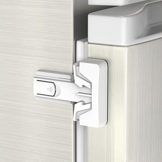 Yunkey Child Safety Fridge Lock — Auto-Lock Design, One-Hand Open & Self-Locking Close — Helps Keep Toddlers & Pets Out — 3M Strong Hold & Clean Removal | White, 1-Pack