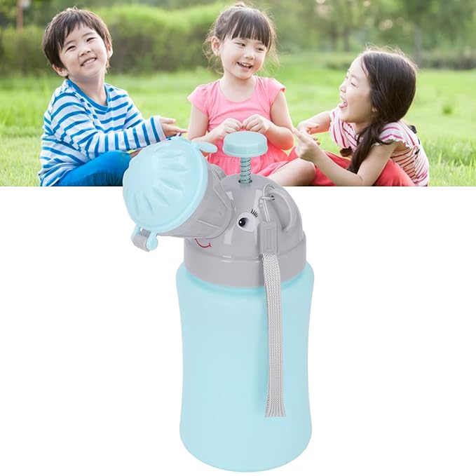 Travel Potty Emergency Urinal Potty Toilet for Car Travel and Camping, Child Kid Toddler Pee Training Cup (Blue for Boy)