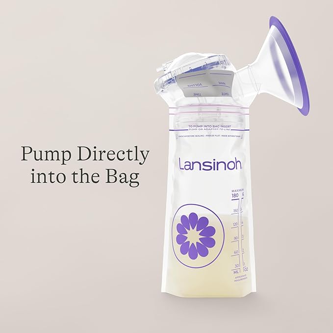 Lansinoh Breastmilk Storage Bags, 200 Count Value Pack, Baby Essentials, Leak-Proof, Fast Freeze & Thaw Breast Milk Bags for Baby Bottle Feeding, Strength & Stretch, 6 Ounce