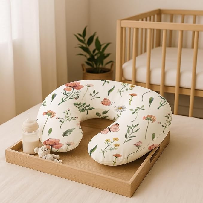 Nursing Pillow Covers 2 Pack, Breastfeeding Pillow Slipcovers Soft and Stretchy, Nursing Covers for Baby Girls Boys Newborn