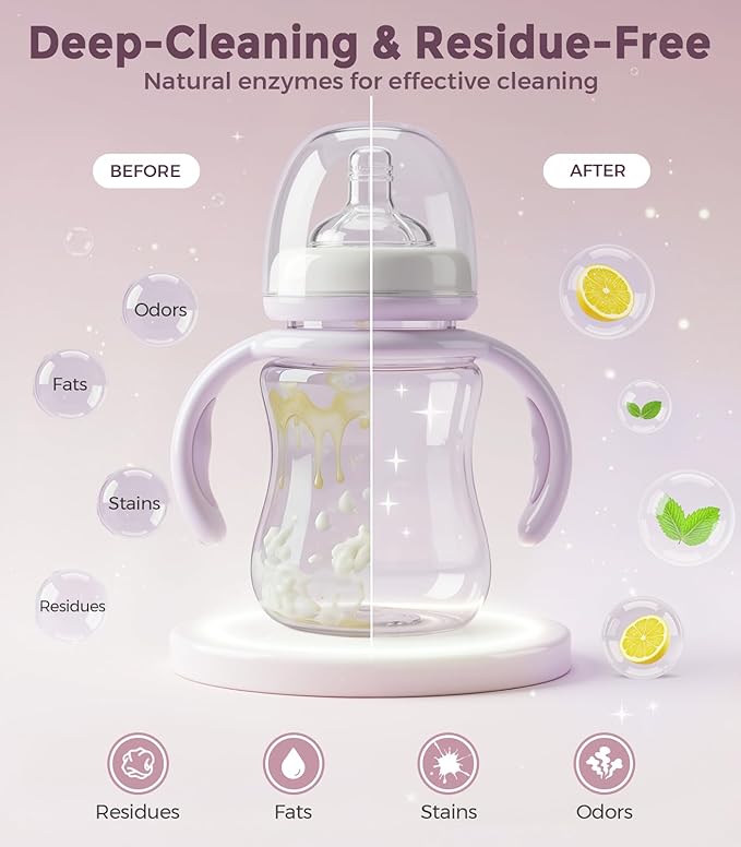 150PCS Baby Bottle Washer Detergent Tablets, Detergent Soap Tablets for All Brands Momcozy Baby Brezza Papablic Bottle Washers, Bottle Cleaning Tablets, Bottle Washer Tablets, 30 Count per Bag