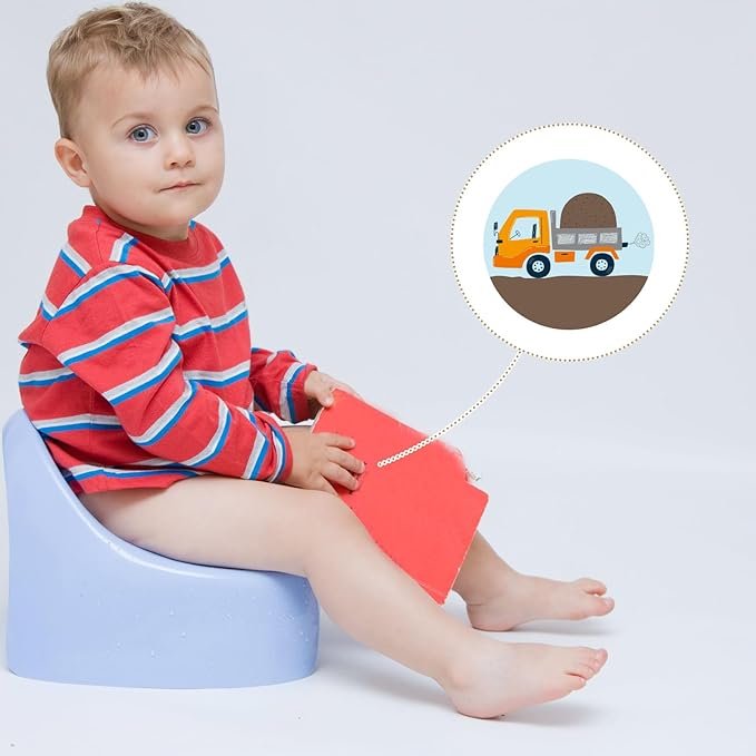Geyee 24 Pcs Potty Training Stickers Potty You Pee on Toilet Reveal Stickers Chart Reusable Pee Decals Color Changing Seat Toilet Targets for Boys Girls Kids Training Use(Construction)