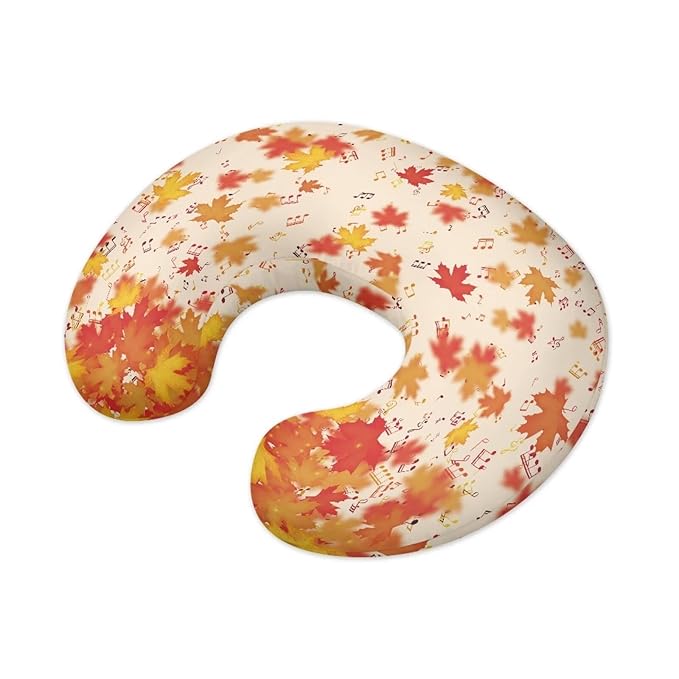 Maple Leaf Note Baby Fashion Nursing Pillow Cover Baby Breastfeeding Slipcover Newborn Safety and Comfy Cover for Daily Life, 2 Packs