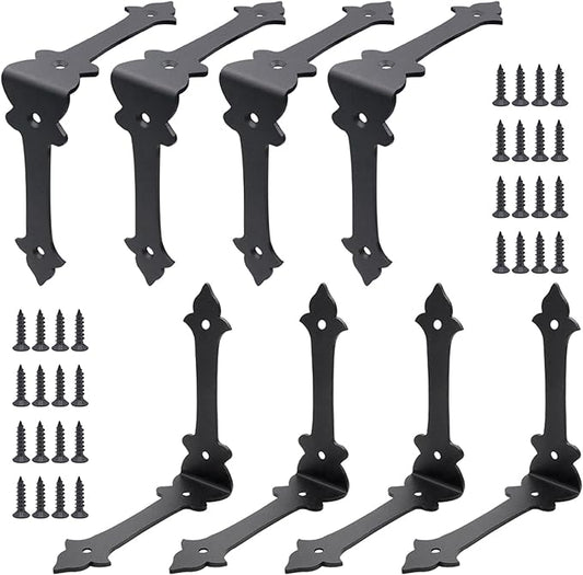 Corner Protector, 4 Inches Furniture Corner Guards Corner Bracket Metal Embellishments with Wood Funiture Decorative Metal Rustic Hardware for Home Edge Corner Hardware Accessories (8)