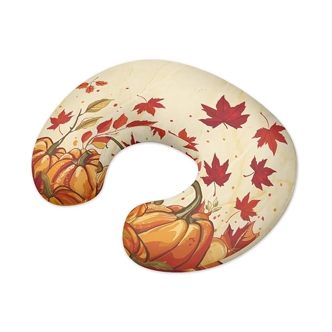 Classic Pumpkin Maple Nursing Pillow Cover Slipcover Soft and Comfortable Maternity Breastfeeding Newborn Infant Feeding Cushion Cover Machine Wash & Quick Dry