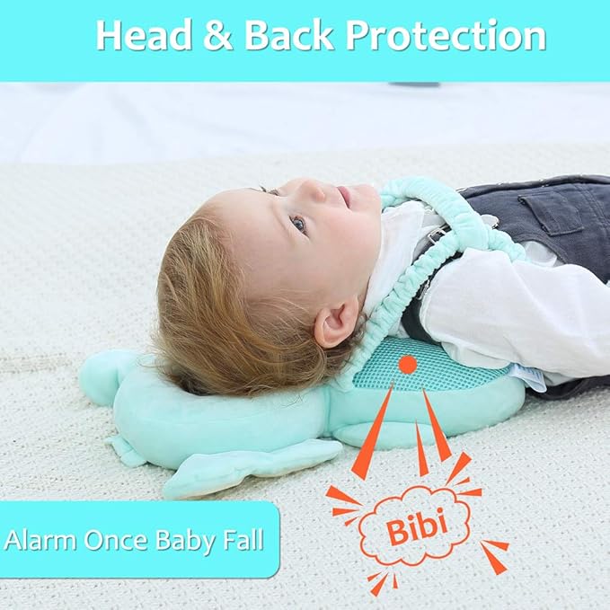 Baby Head Protector & Knee Pads for Crawling, Toddlers Head Safety Pad Adjustable Backpack, Baby Back Protection for Walking & Crawling, Cute Elephant