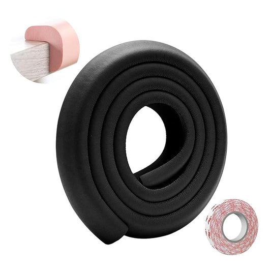 SONARIN Baby Safety Baby Edge & Corner Guards,2M/6.6ft Corner Protectors Furniture Table Edge Protectors L Shape with Strong Adhesive Tape,Colorful Child Protection(Black)