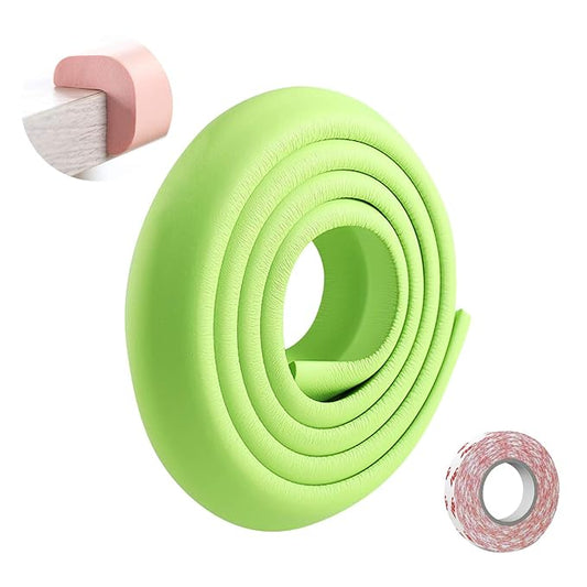 SONARIN Baby Safety Baby Edge & Corner Guards,2M/6.6ft Corner Protectors Furniture Table Edge Protectors L Shape with Strong Adhesive Tape,Colorful Child Protection(Green)
