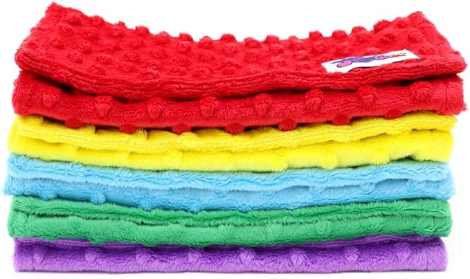 Baby 5 Pack Minky Dot Burp Cloths - Rainbow