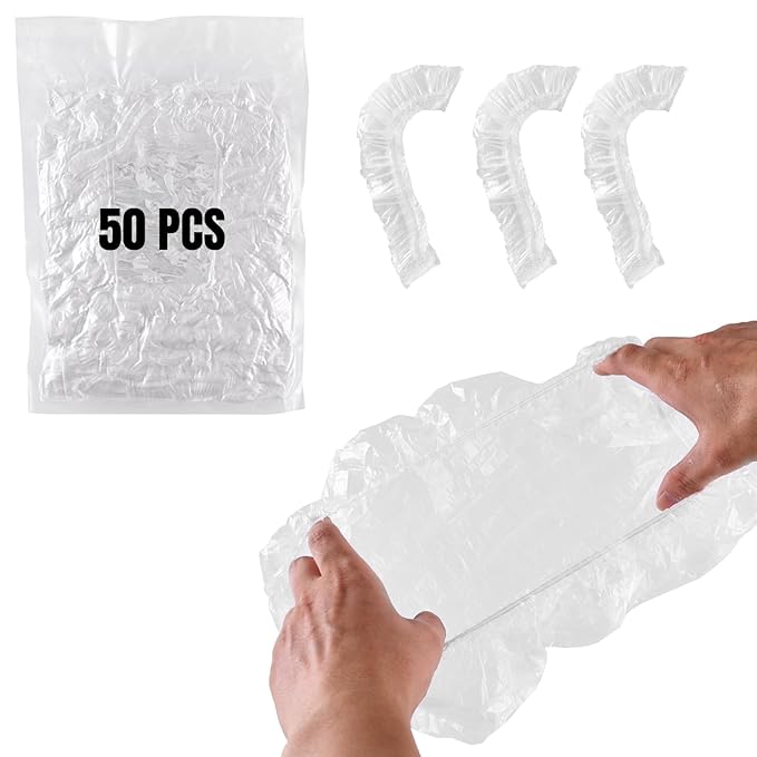 50 PCS Potty Chair Liners with Elastic, Disposable Portable Potty Training Bags, Clear Potty Refill Liners, Toilet Seat Cover 17x8 Inches