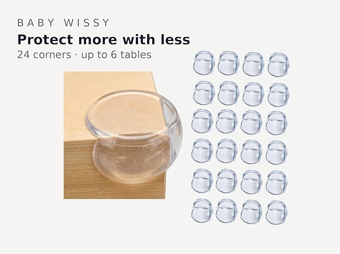 Corner Protectors (24 Pack - Best Value) – Crystal Clear Baby Proofing Corner Guards, Toddler Safety Edge Covers for Tables & Furniture, Non-Toxic PVC