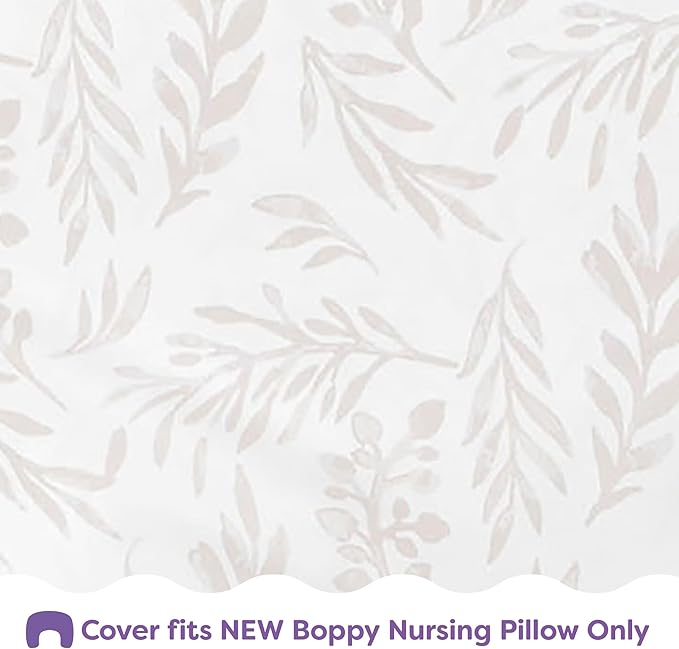 Boppy Nursing Pillow Cover - Soft, Hypoallergenic Washable Microfiber Bottle & Breastfeeding Pillow Covers (Redesigned Feeding Pillow Sold Separately) - Beige Foliage