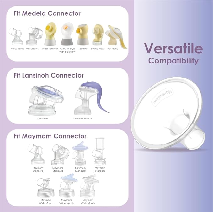 Maymom Pump Valve & MyFit 27mm Shield Compatible with Lansinoh Breast Pump Signature Pro/Smartpump/Manual Breast Pump. Replace Lansinoh Pump Valve. Not Original Lansinoh Pump Part (27mm Shield+Valve)