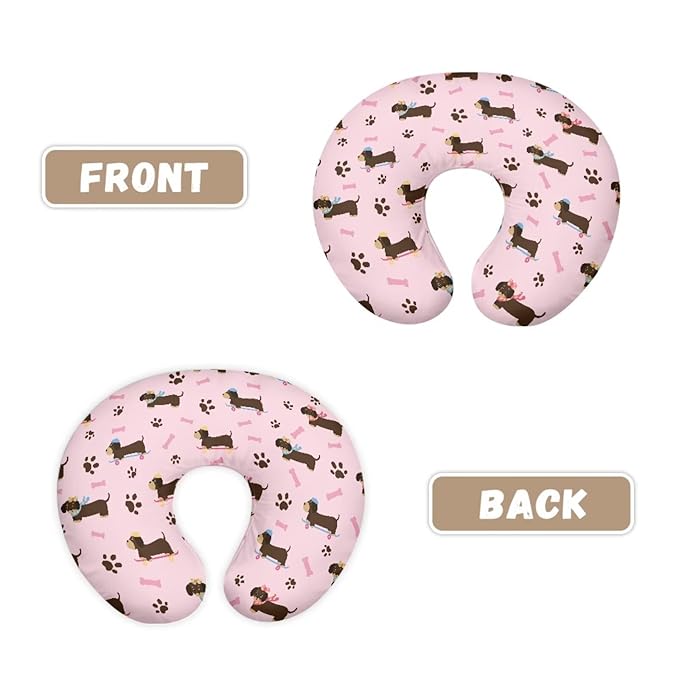 Jeiento Cartoon Nursing Pillow Cover Dachshund Dog Nursing Covers Soft and Stretchy for Breastfeeding Pillows for Newborn Boys and Girls