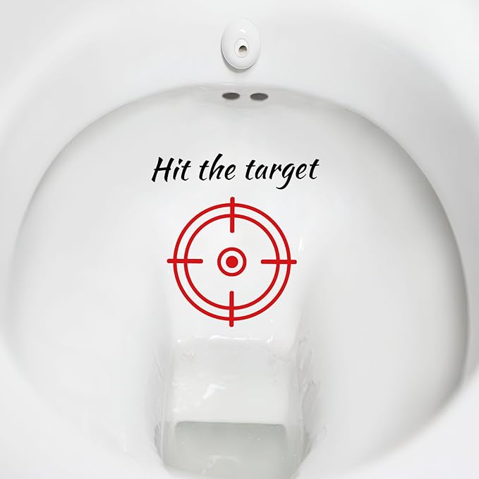 TESWEY 10PCS Toilet Target Aiming Stickers, Multicolor Target Design for Toilet Training, Bathroom & Restroom