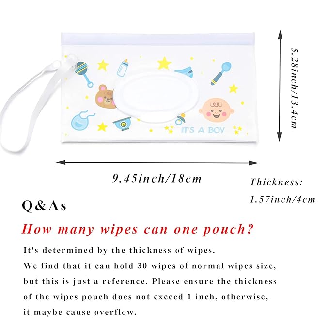 Baby Wipes Dispenser, 4 Pack Reusable Baby Wipe Holder Box, Refillable Baby Wipes Container Travel Wet Wipes Case with Reusable Wipes Pouch for Home