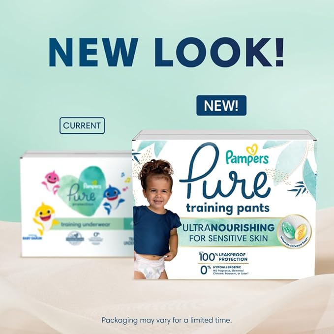 Pampers Pure Protection Training Underwear, Unisex, Size 4T5T, 52 Count, Premium, Hypoallergenic, Soft, Absorbent