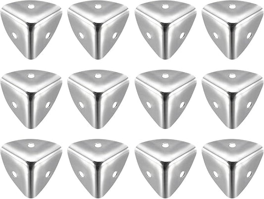 uxcell Metal Box Corner Protectors Edge Guard Protector 25 x 25 x 25mm Silver Tone 24pcs for Table Corners and Desk Corners