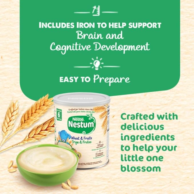 Nestle Nestum Oat, Rice & Prune Instant Infant Cereal 9.5 oz Cereal Canister (Pack of 1)