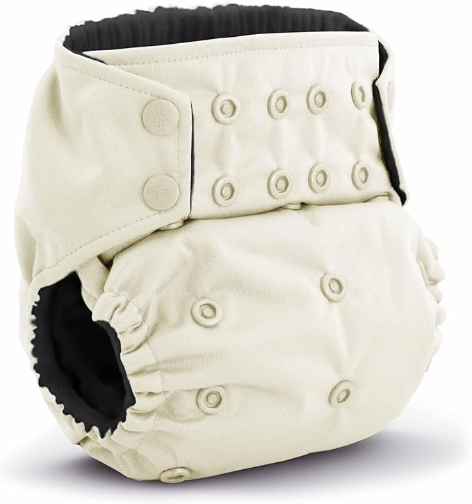 Kanga Care Rumparooz G3 OBV Cloth Diaper Reusable One Size Pocket Diaper with Patented Inner Double Gusset 2 pcs Bamboo Rayon Insert Soaker | Almond (6-55+ lbs)