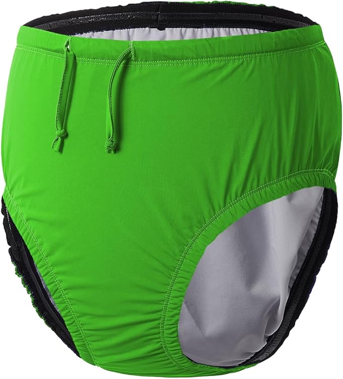 Youth Special Needs Reusable Swim Diapers Swimwear for Incontinence Cloth Diaper Covers Waterproof,Leakproof, Unisex (Lime Green, 5-6T)