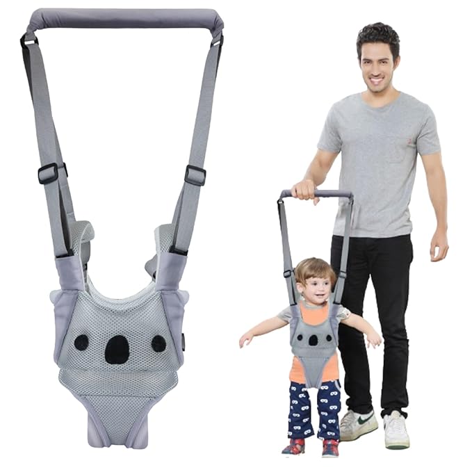 Baby Walking Harness, Handheld Kids Walker Helper, New Upgrade Breathable and Adjustable Toddler Infant Walker Harness Assistant Belt with Instructions for 7-24 Month (Gray)