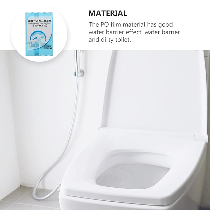 Healifty 1bag Disposable Toilet Seat Cushions Portable Covers for Travel Camping and Public Restrooms Tear Resistant for Home Hotel and School