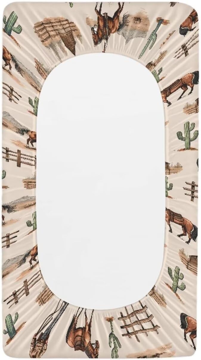 Baby Changing Pad Cover Cowboy Changing Pad Covers for Boys Girls Super Soft Changing Mat Cover Infant Newborn Changing Table Sheet Fitted 32”x16” Changing Pad Covers