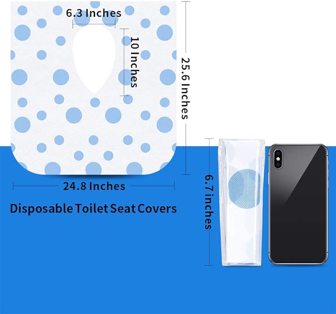 Toilet Seat Covers Disposable, Famard Extra Large Portable Potty Seat Covers for Toddlers, Soft and Waterproof Travel Potty Training Seat for Kids with Individually Wrapped, 18 Count (Pack of 1)