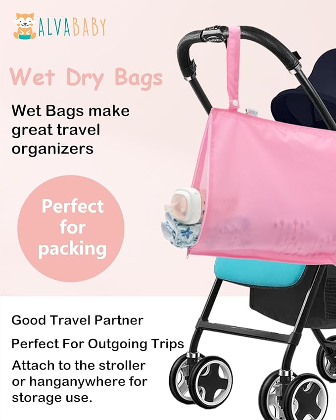 ALVA Waterproof Leakproof Wet Dry Bag 2-Pack | Reusable for Swim, Baby Clothes, Diapers & Travel 2LK06