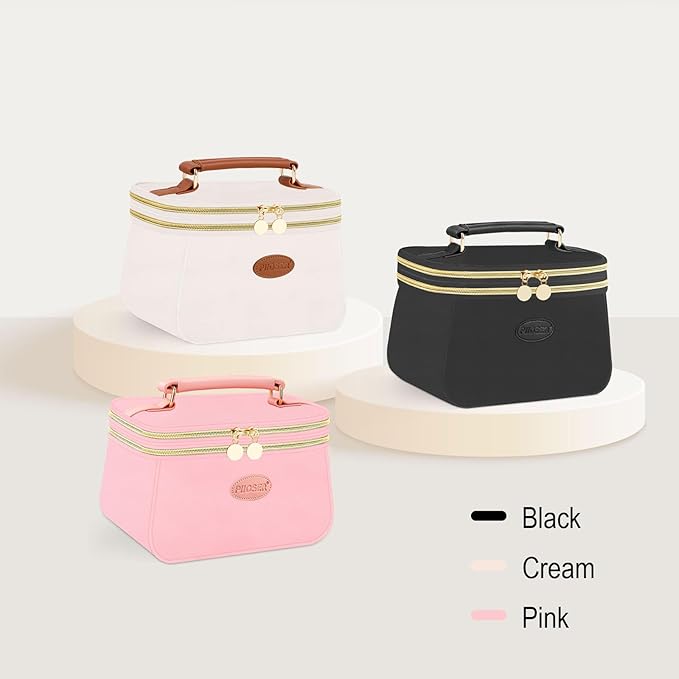 PIIOSER Breast Milk Cooler Travel Bag with 2 Ice Pack, Fits 6 Breastmilk Storage Bags Up to 8Oz, Insulated Small Baby Breastmilk Storage Cooler Bag for Daycare and Breastfeeding Mom (Pink-XS)