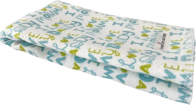 Infant Burping Cloth, Burp Cloths for Baby Boy or Girl, Soft and Absorbent - Cotton Reusable Spit Up Rags, XLarge, 1 Count (Love)