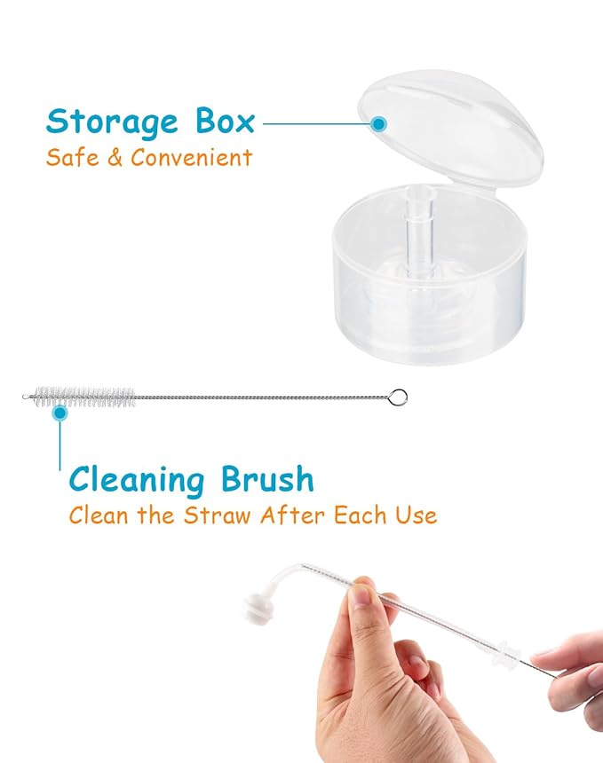 Straw Cup Conversion Kit for Philips Avent Natural Baby Bottles,Weighted Straw Sippy Cup Transition Kit with Soft Nipple and Handles for Toddler, 4-Pack， 8M+